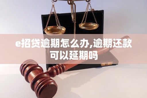 e招贷逾期怎么办,逾期还款可以延期吗