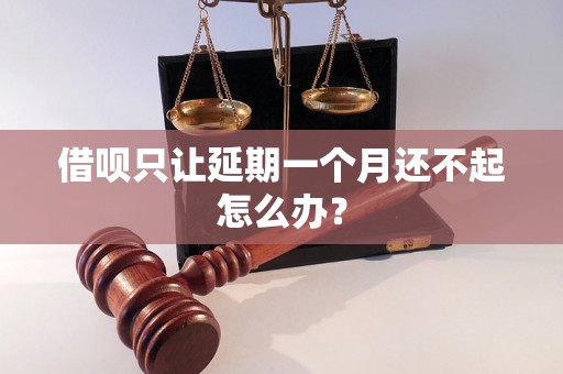 借呗只让延期一个月还不起怎么办？