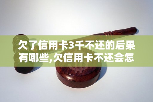 欠了信用卡3千不还的后果有哪些,欠信用卡不还会怎样