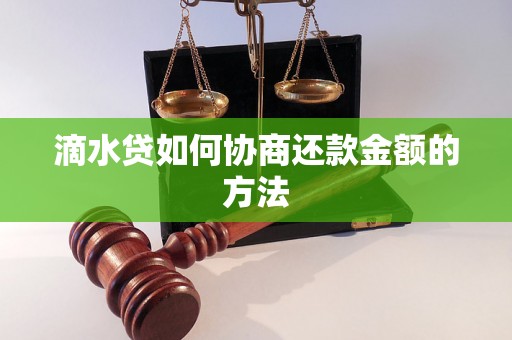 滴水贷如何协商还款金额的方法