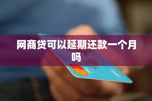 网商贷可以延期还款一个月吗