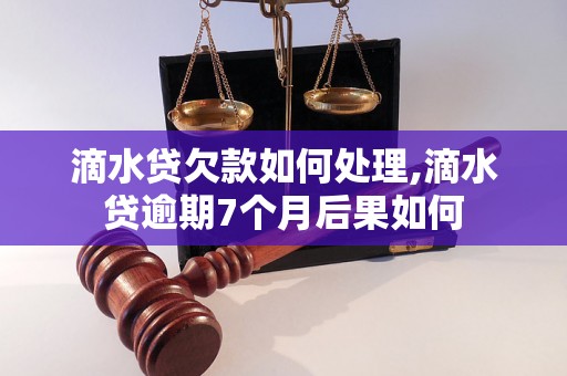 滴水贷欠款如何处理,滴水贷逾期7个月后果如何