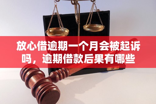 放心借逾期一个月会被起诉吗，逾期借款后果有哪些