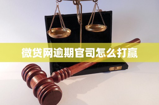 微贷网逾期官司怎么打赢