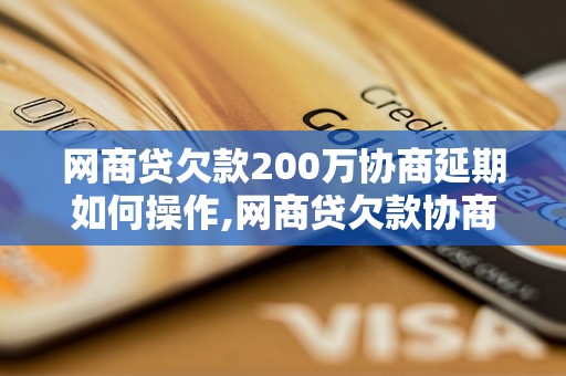 网商贷欠款200万协商延期如何操作,网商贷欠款协商延期的流程