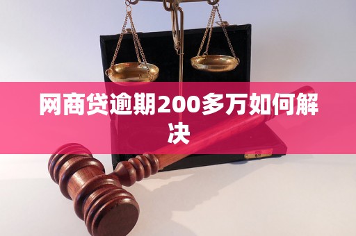 网商贷逾期200多万如何解决