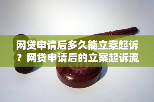 网贷申请后多久能立案起诉？网贷申请后的立案起诉流程详解