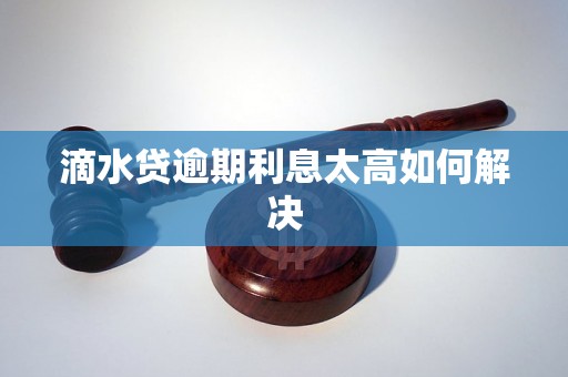 滴水贷逾期利息太高如何解决