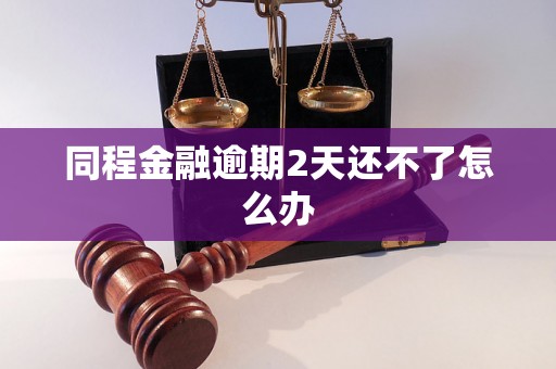 同程金融逾期2天还不了怎么办