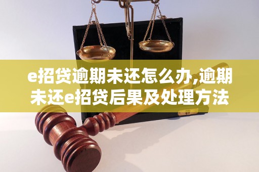 e招贷逾期未还怎么办,逾期未还e招贷后果及处理方法