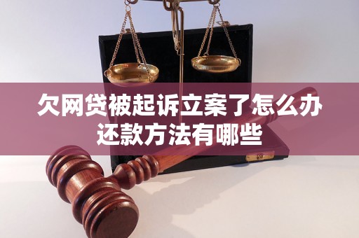 欠网贷被起诉立案了怎么办还款方法有哪些