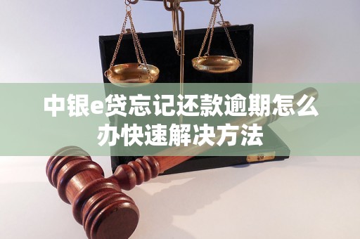 中银e贷忘记还款逾期怎么办快速解决方法