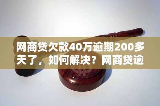 网商贷欠款40万逾期200多天了，如何解决？网商贷逾期还款后果严重吗？