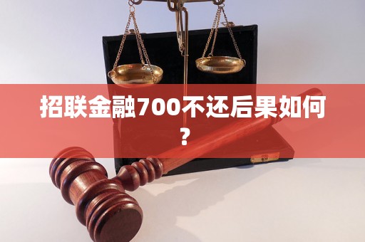 招联金融700不还后果如何？