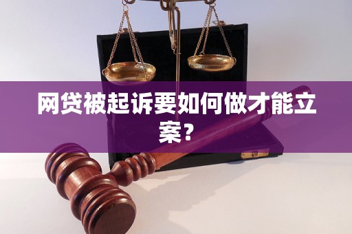 网贷被起诉要如何做才能立案？