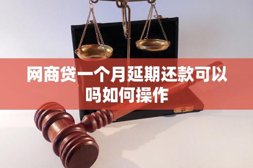 网商贷一个月延期还款可以吗如何操作