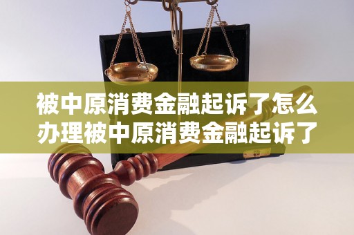 被中原消费金融起诉了怎么办理被中原消费金融起诉了怎么办理