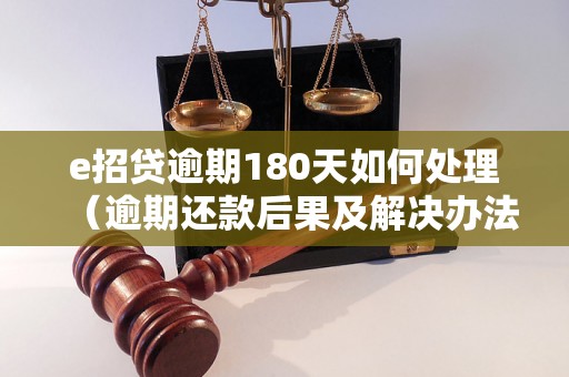 e招贷逾期180天如何处理（逾期还款后果及解决办法）