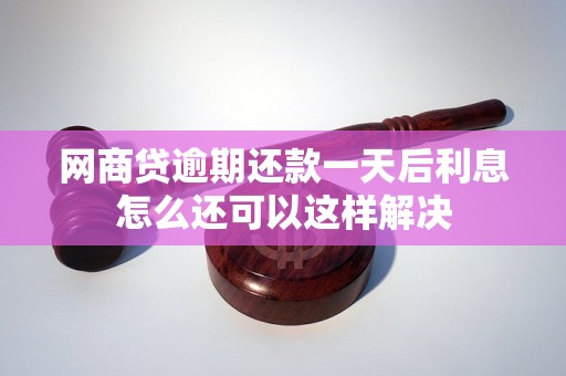 网商贷逾期还款一天后利息怎么还可以这样解决