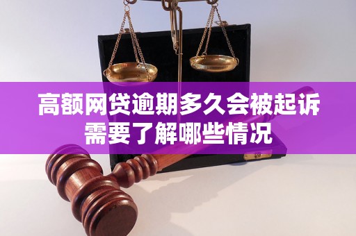 高额网贷逾期多久会被起诉需要了解哪些情况