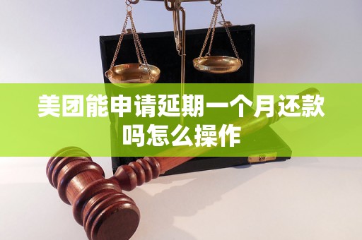 美团能申请延期一个月还款吗怎么操作