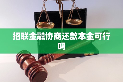 招联金融协商还款本金可行吗