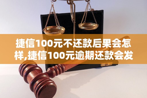 捷信100元不还款后果会怎样,捷信100元逾期还款会发生什么