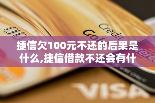 捷信欠100元不还的后果是什么,捷信借款不还会有什么后果