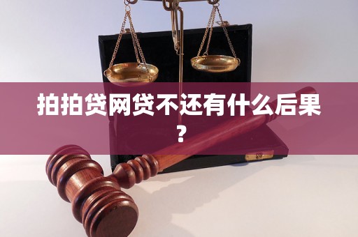 拍拍贷网贷不还有什么后果？