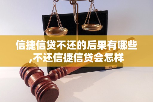 信捷信贷不还的后果有哪些,不还信捷信贷会怎样