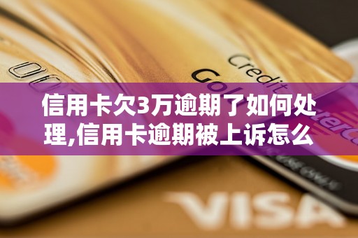 信用卡欠3万逾期了如何处理,信用卡逾期被上诉怎么办