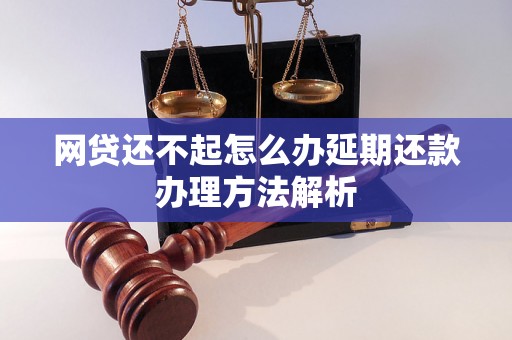 网贷还不起怎么办延期还款办理方法解析