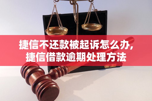 捷信不还款被起诉怎么办,捷信借款逾期处理方法