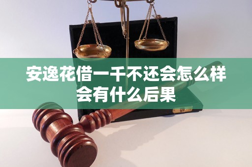 安逸花借一千不还会怎么样会有什么后果