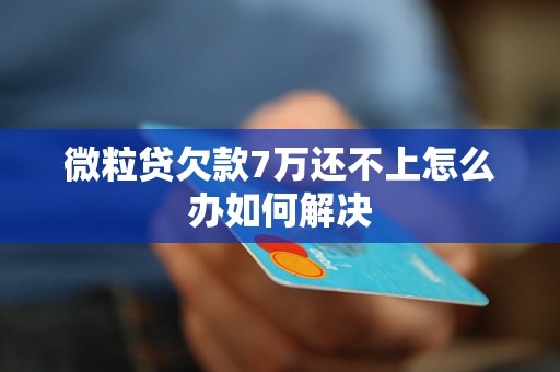 微粒贷欠款7万还不上怎么办如何解决