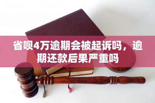 省呗4万逾期会被起诉吗，逾期还款后果严重吗