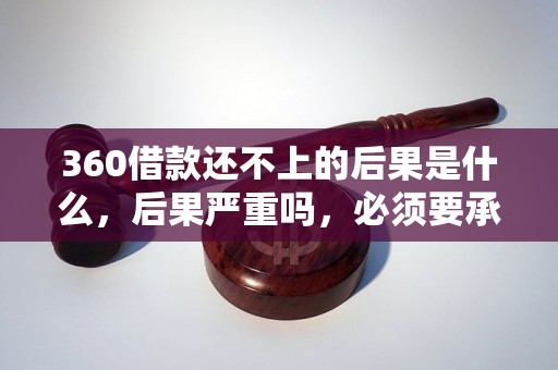 360借款还不上的后果是什么，后果严重吗，必须要承担什么责任？