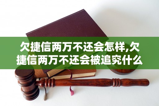 欠捷信两万不还会怎样,欠捷信两万不还会被追究什么责任