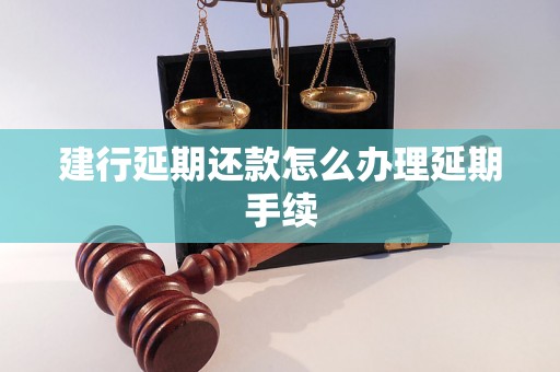 建行延期还款怎么办理延期手续