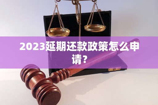 2023延期还款政策怎么申请？