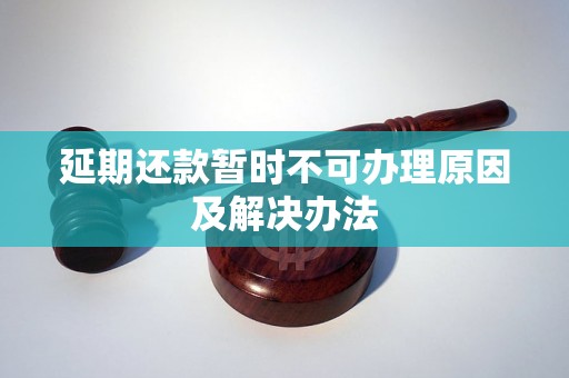 延期还款暂时不可办理原因及解决办法