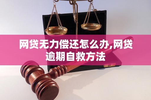 网贷无力偿还怎么办,网贷逾期自救方法