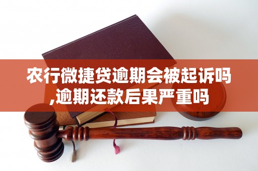 农行微捷贷逾期会被起诉吗,逾期还款后果严重吗