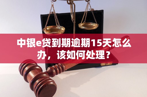 中银e贷到期逾期15天怎么办，该如何处理？