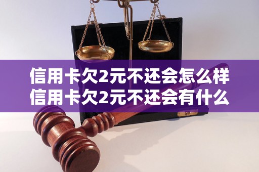 信用卡欠2元不还会怎么样信用卡欠2元不还会有什么后果