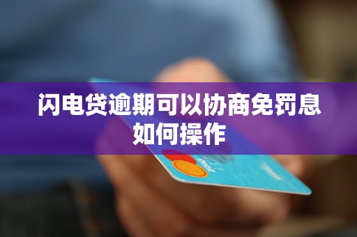 闪电贷逾期可以协商免罚息如何操作