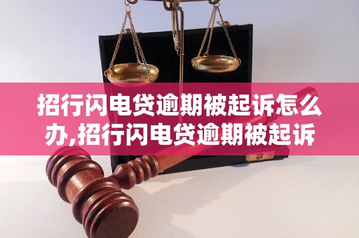 招行闪电贷逾期被起诉怎么办,招行闪电贷逾期被起诉后的处理方法