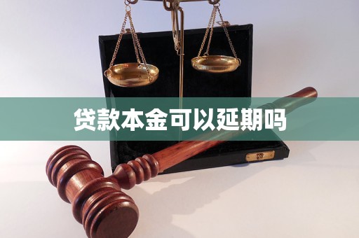 贷款本金可以延期吗