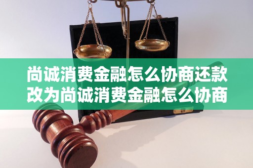 尚诚消费金融怎么协商还款改为尚诚消费金融怎么协商还款方式