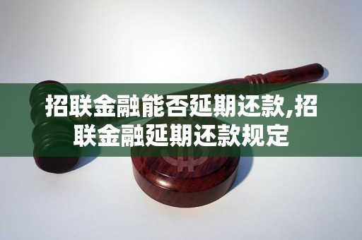 招联金融能否延期还款,招联金融延期还款规定